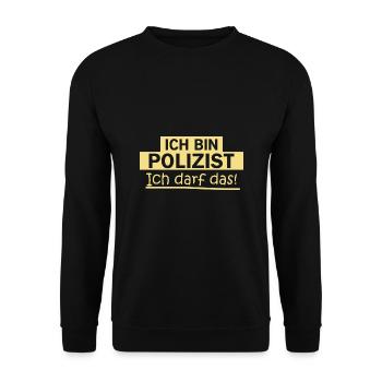 Polizei Geschenkidee Bulle lustig Spruch Polizei - Unisex Pullover - Schwarz - Vorne - Alina (178cm) & Michal (187cm)