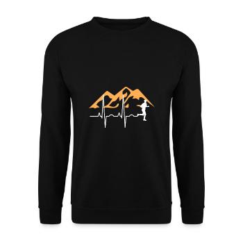 Trailrunning Traillauf Berglauf Laufsport Geschenk - Unisex Pullover - Schwarz - Vorne - Alina (178cm) & Michal (187cm)