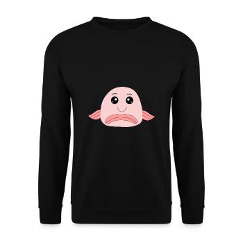 Blobfisch Fisch Comic hässlicher Fisch - Unisex Pullover - Schwarz - Vorne - Alina (178cm) & Michal (187cm)