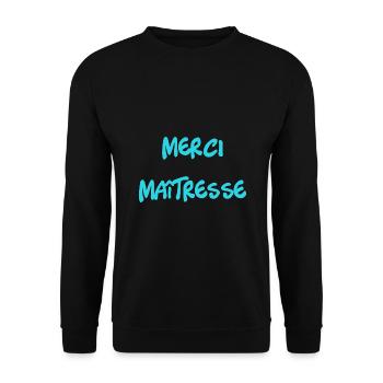 MERCI. MAÎTRESSE. MAÎTRE. MERCI MAÎTRESSE - Sweat-shirt Unisexe - noir - Devant - Alina (178cm) & Michal (187cm)