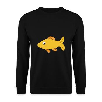 Fisch Shirt Fischmotiv,Angelbekleidung Geschenk - Unisex Pullover - Schwarz - Vorne - Alina (178cm) & Michal (187cm)