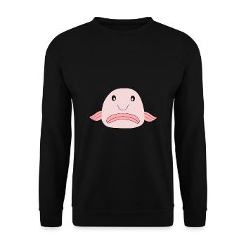 Blobfisch Fisch Comic hässlicher Fisch - Unisex Pullover - Schwarz - Vorne - Alina (178cm) & Michal (187cm)