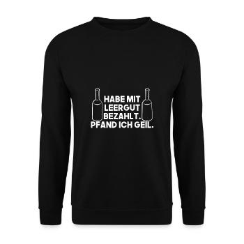 Flasche leer gut Pfand Saufen Feiern Bier Alkohol - Unisex Pullover - Schwarz - Vorne - Alina (178cm) & Michal (187cm)