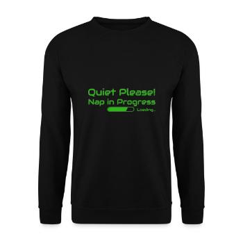Please Quiet! Progressing Nap good, relaxing sleep - Unisex Sweatshirt - black - Front - Alina (178cm) & Michal (187cm)