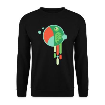 Colorful parrot - bande dessinée drôle cadeau oiseau - Sweat-shirt Unisexe - noir - Devant - Alina (178cm) & Michal (187cm)