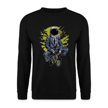 GO TO THE MOON - Astronaut cyclist gift - Unisex Sweatshirt - black - Front - Alina (178cm) & Michal (187cm)