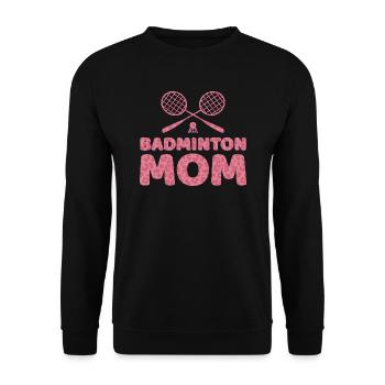 Badminton Mama Federball Spielerin Mutter Mom - Unisex Pullover - Schwarz - Vorne - Alina (178cm) & Michal (187cm)