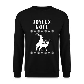 Joyeux noël drôle - Sweat-shirt Unisexe - noir - Devant - Alina (178cm) & Michal (187cm)