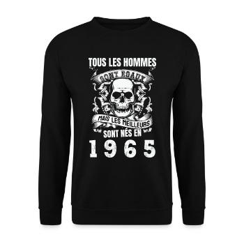 les meilleurs sont nés en 1965 - Sweat-shirt Unisexe - noir - Devant - Alina (178cm) & Michal (187cm)