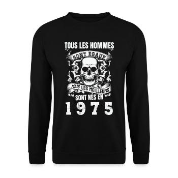 les meilleurs sont nés en 1975 - Sweat-shirt Unisexe - noir - Devant - Alina (178cm) & Michal (187cm)
