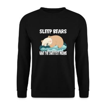 L’ours mignon hiberne - Sweat-shirt Unisexe - noir - Devant - Alina (178cm) & Michal (187cm)