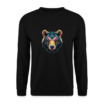Ours polygonal - Sweat-shirt Unisexe - noir - Devant - Alina (178cm) & Michal (187cm)