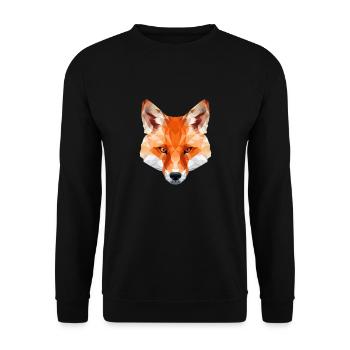 Fuchs in Origami Optik - Unisex Pullover - Schwarz - Vorne - Alina (178cm) & Michal (187cm)