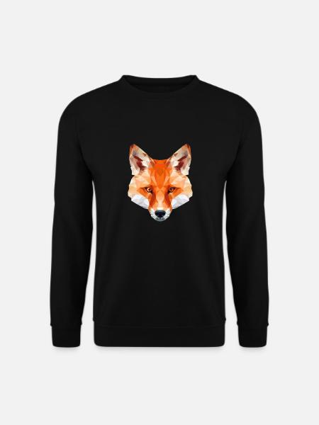Fuchs in Origami Optik - Unisex Pullover - Schwarz