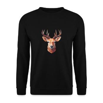 Origami Deer Geometry - Unisex Sweatshirt - black - Front - Alina (178cm) & Michal (187cm)