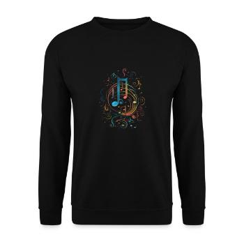 Notes visualized music - Unisex Sweatshirt - black - Front - Alina (178cm) & Michal (187cm)