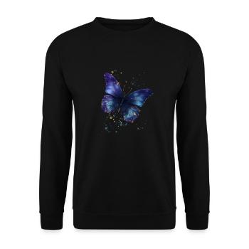 Butterfly flies in the rain and poles dust - Unisex Sweatshirt - black - Front - Alina (178cm) & Michal (187cm)