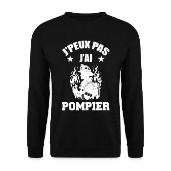 Ich kann keinen Feuerwehrmann haben - Unisex Pullover - Schwarz - Vorne - Alina (178cm) & Michal (187cm)