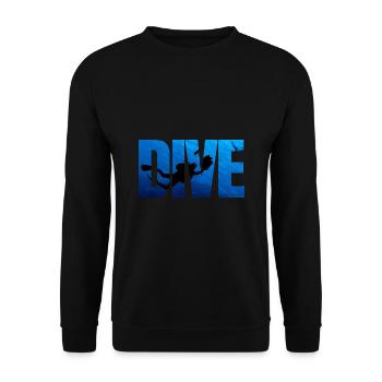 Sports Diving Suit Diving Goggles Diver - Unisex Sweatshirt - black - Front - Alina (178cm) & Michal (187cm)