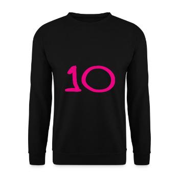 10. 10 YEARS. 10th ANNIVERSARY. 10 YEAR ANNIVERSARY. - Unisex Sweatshirt - black - Front - Alina (178cm) & Michal (187cm)
