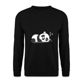 Sleeping Panda - Unisex Sweatshirt - black - Front - Alina (178cm) & Michal (187cm)