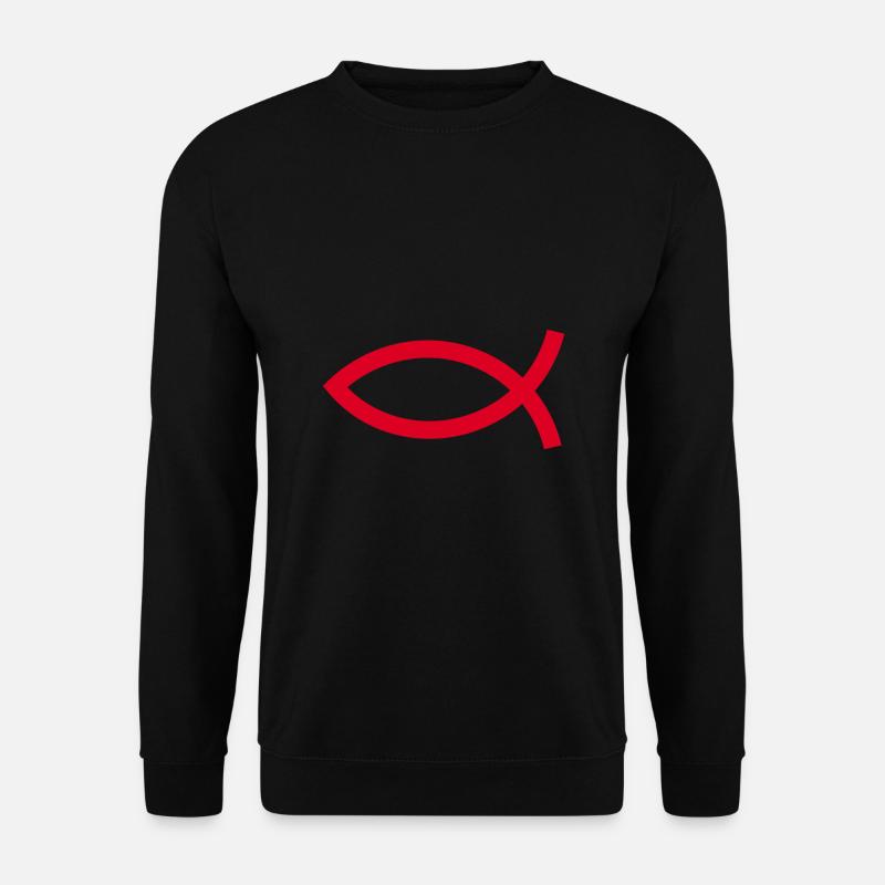 Jésus poisson Ichthys poisson poisson poisson - Sweat-shirt Unisexe - noir