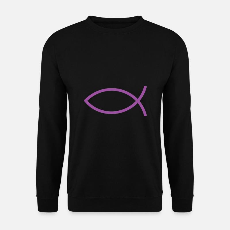 Jésus poisson Ichthys poisson poisson poisson - Sweat-shirt Unisexe - noir
