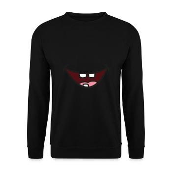 Bouche avec 3 dents - Sweat-shirt Unisexe - noir - Devant - Alina (178cm) & Michal (187cm)