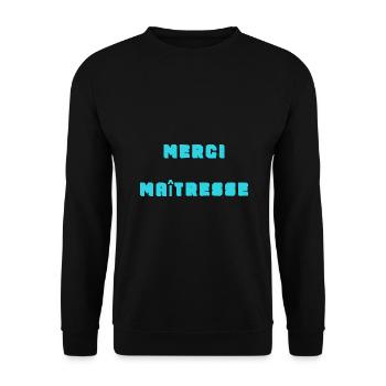 MERCI. MAÎTRESSE. MAÎTRE. MERCI MAÎTRESSE - Sweat-shirt Unisexe - noir - Devant - Alina (178cm) & Michal (187cm)