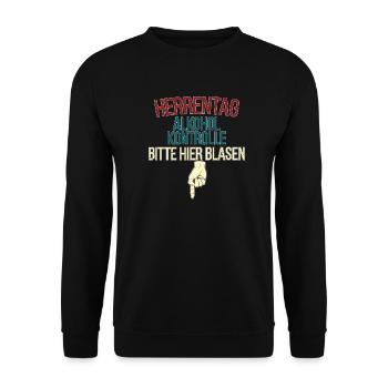 Herrentag - Unisex Pullover - Schwarz - Vorne - Alina (178cm) & Michal (187cm)