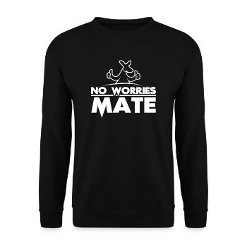 Aucune idée cadeau Worries Mate Funny Australia - Sweat-shirt Unisexe - noir - Devant - Alina (178cm) & Michal (187cm)