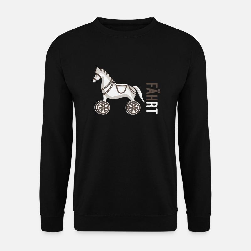Fährt Pferd Fahrrad - Unisex Pullover - Schwarz