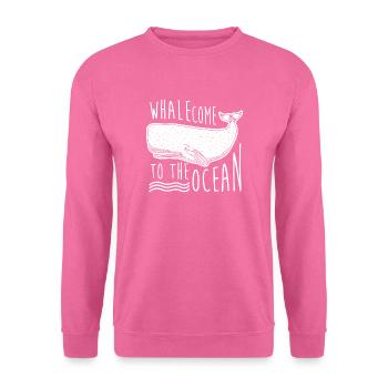 Baleine bienvenue océan cadeau mammifère marin - Sweat-shirt Unisexe - rose - Devant