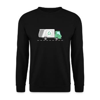 Garbage truck garbage truck recycling gift - Unisex Sweatshirt - black - Front - Alina (178cm) & Michal (187cm)