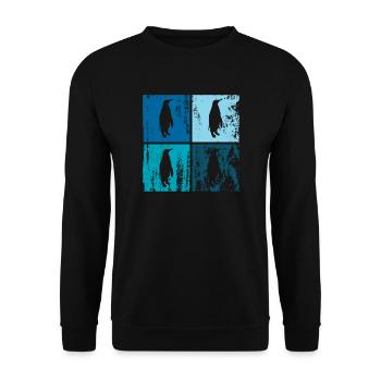 4 x Emperor Penguin - Unisex Sweatshirt - black - Front - Alina (178cm) & Michal (187cm)
