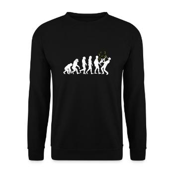 Evolution Jazz Sax Saxophone Musician - Unisex Pullover - Schwarz - Vorne - Alina (178cm) & Michal (187cm)