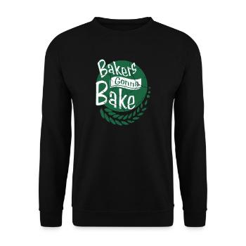 Backen Bäcker Geschenk Leidenschaft Hobby Beruf - Unisex Pullover - Schwarz - Vorne - Alina (178cm) & Michal (187cm)