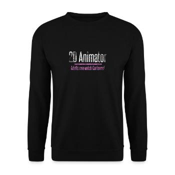 2D Animator Trickfilm Zeichentrick Geschenkidee - Unisex Pullover - Schwarz - Vorne - Alina (178cm) & Michal (187cm)