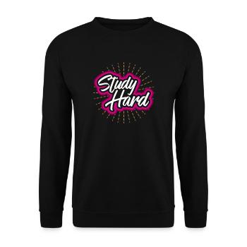 Study hard - student gift idea - Unisex Sweatshirt - black - Front - Alina (178cm) & Michal (187cm)