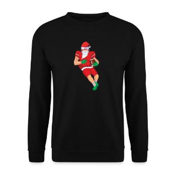 Joueur de football américain Père Noël Père Noël - Sweat-shirt Unisexe - noir - Devant - Alina (178cm) & Michal (187cm)