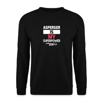 Asperger ist meine Superkraft Shirt - Unisex Pullover - Schwarz - Vorne - Alina (178cm) & Michal (187cm)