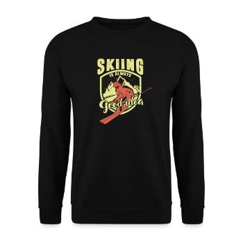 Skiing is always a good idea - Unisex Sweatshirt - black - Front - Alina (178cm) & Michal (187cm)