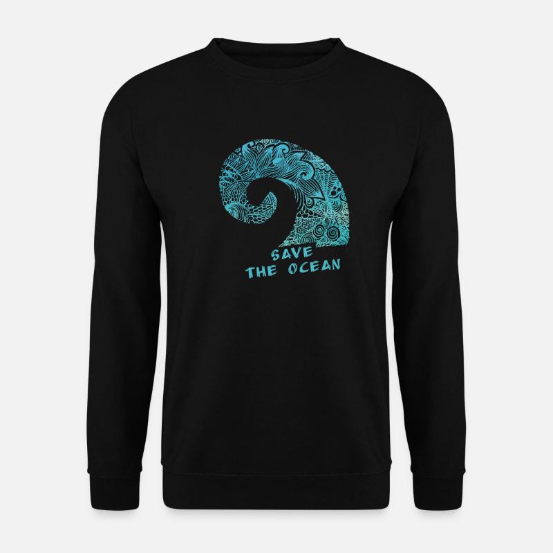 save the ocean - Unisex Pullover - Schwarz