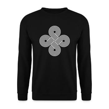 Infinite Circle Vortex Pattern Illusion - Unisex Sweatshirt - black - Front - Alina (178cm) & Michal (187cm)