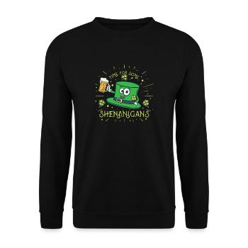St Patricks Day Irland Party Shamrock Kleeblatt - Unisex Pullover - Schwarz - Vorne - Alina (178cm) & Michal (187cm)