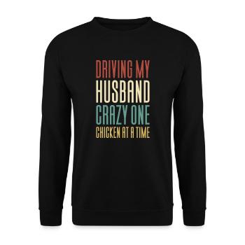 Poulet Poulets Femme Femmes Mariage - Sweat-shirt Unisexe - noir - Devant - Alina (178cm) & Michal (187cm)