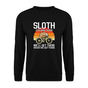 Sloth Cycling Team - Unisex Pullover - Schwarz - Vorne - Alina (178cm) & Michal (187cm)