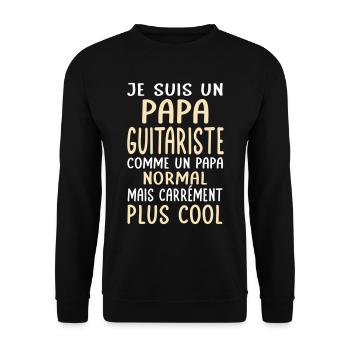 Papa guitariste comme papa normal plus cool - Sweat-shirt Unisexe - noir - Devant - Alina (178cm) & Michal (187cm)