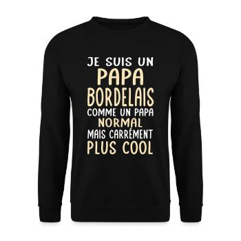Papa Bordelais comme un papa normal plus cool - Sweat-shirt Unisexe - noir - Devant - Alina (178cm) & Michal (187cm)