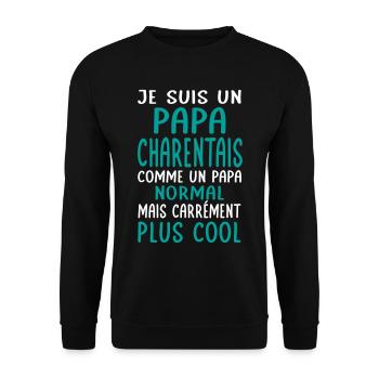 Papa Charentais comme un papa normal plus cool - Sweat-shirt Unisexe - noir - Devant - Alina (178cm) & Michal (187cm)